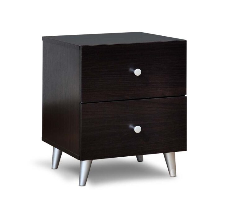 Mesa de noche compacta de dos gavetas