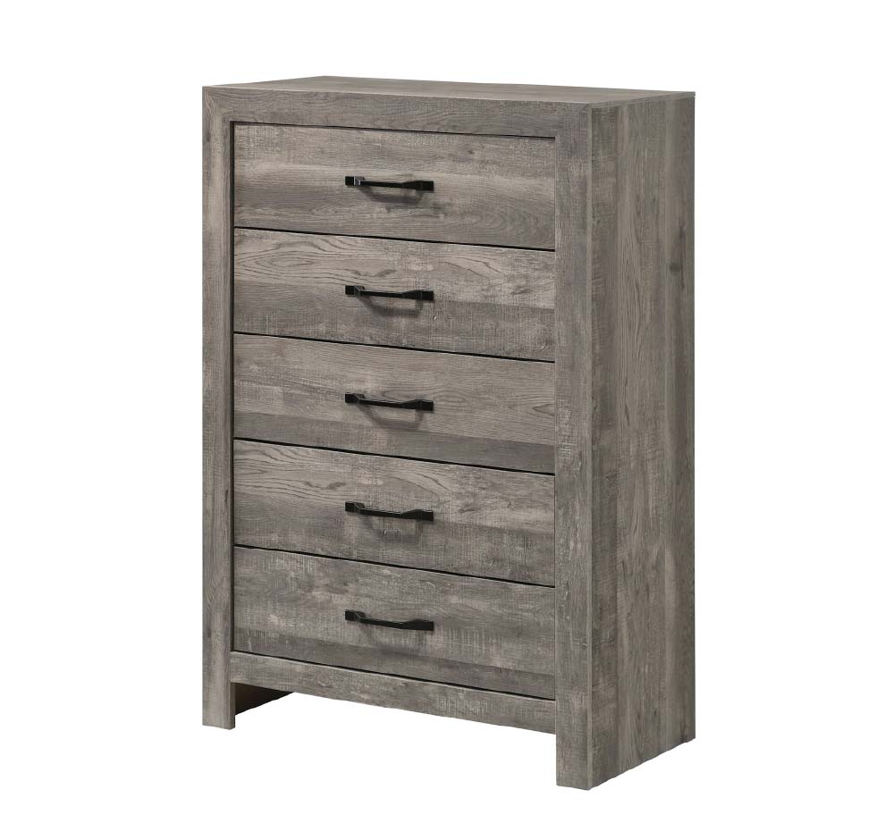 Gavetero vertical Jalapa gris de 5 gavetas moderno