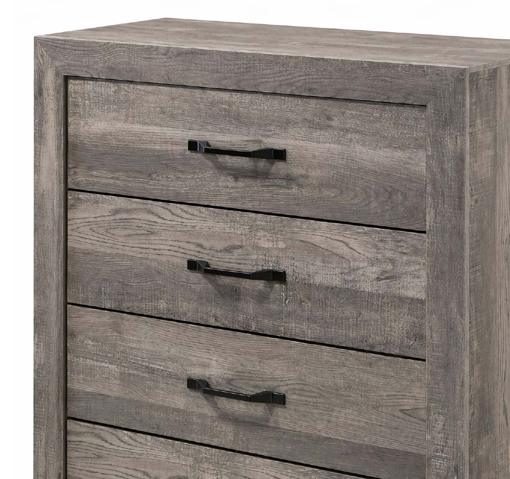 Gavetero vertical Jalapa gris de 5 gavetas moderno — vista adicional 1
