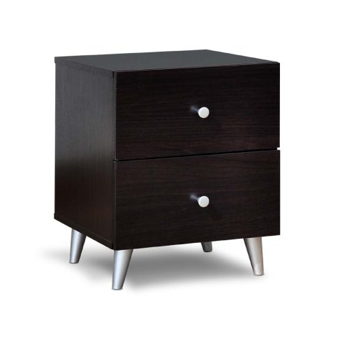 Mesa de noche compacta de dos gavetas