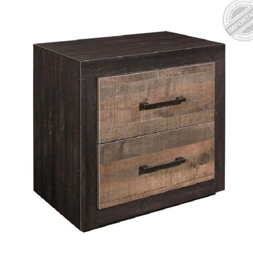 Mesa de Noche Leñador con 2 Gavetas
