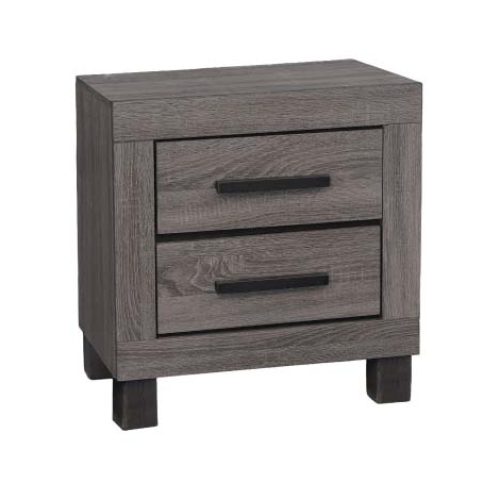 Mesa de noche moderna con 2 gavetasen melamina laminada