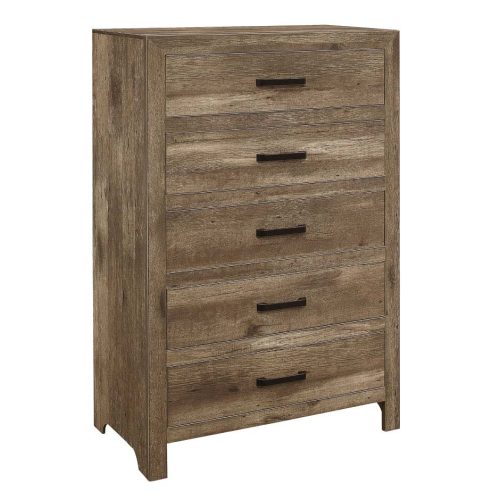 Gavetero vertical Spirit 5 gavetas madera rústica 128 cm de alt