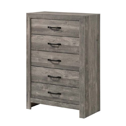 Gavetero vertical Jalapa gris de 5 gavetas moderno